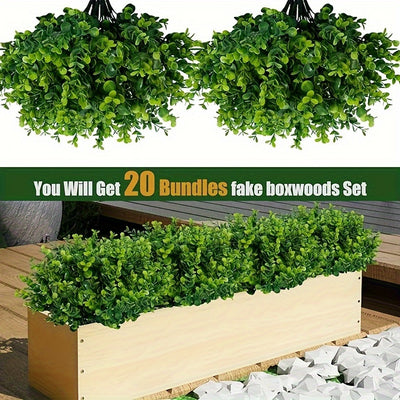 Set Of 20 UV-resistant Bionic Eucalyptus, Suitable For Indoor And Outdoor Decoration-perfect For Weddings, Homes, Gardens, And Offices